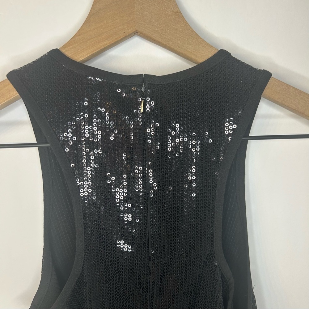 *NWT* Laundry by Shelli Segal Black Sequin Racerback Tank, Size Small - Picture 4 of 7